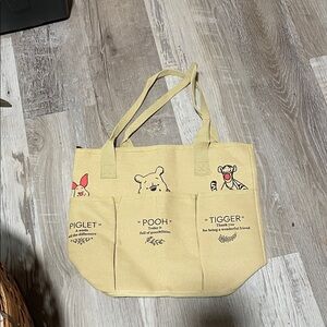 Yellow Winnie the Pooh Tote Bag
